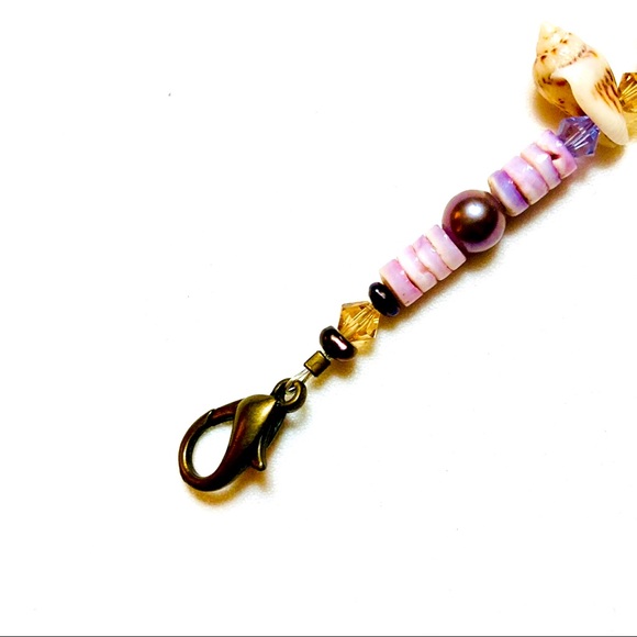 Artisan Lilac Purple Seahorse and Shell Tropical Bracelet - Picture 4 of 7